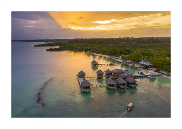 Aerial view of Azul Paradise Resort, province of Bocas Del Toro, Panama