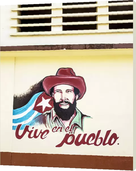 Mural painting with Camilo Cienfuegos, Santiago de Cuba, Santiago de Cuba Province, Cuba