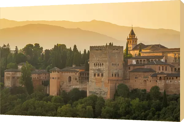 Alhambra from Mirador de San Nicolas, Granada, Andalusia, Spain