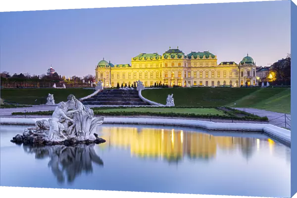 Vienna, Austria Upper Belvedere Palace and fountain