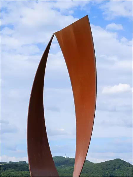 Wortsegel, steel sculpture for poetry by artist Heinrich Popp near Tholey, Saarland