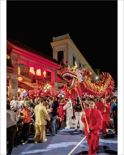Dragon Dance, Chinese New Year Celebration, Chinatown, Havana, La Habana Province, Cuba