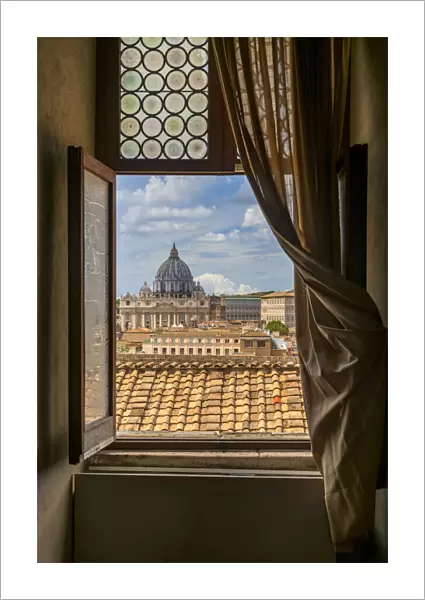 View over St. Peters Basilica, Rome, Lazio, Italy