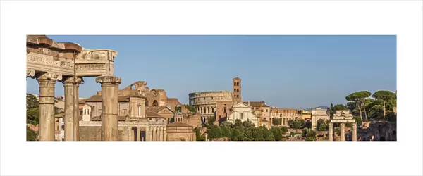 europe, Italy, Rome. View over the Forum Romanum towards the Colosseum