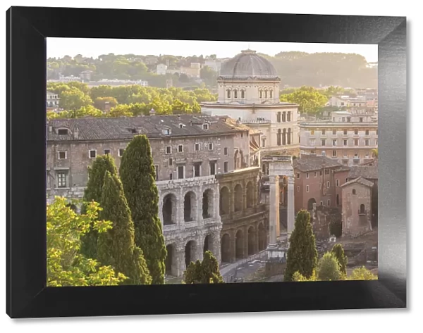 europe, Italy, Rome. Scenic view over the city at sunset from the Terrazza Caffarelli of