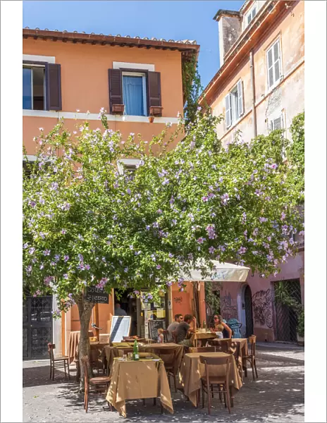 europe, Italy, Latium. Rome, a cosy restaurant in the Trastevere area