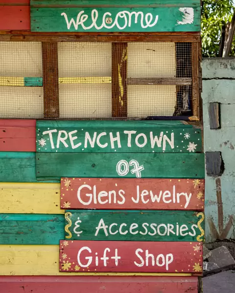 Shop in Trench Town, detailed view, Kingston, Saint Andrew Parish, Jamaica
