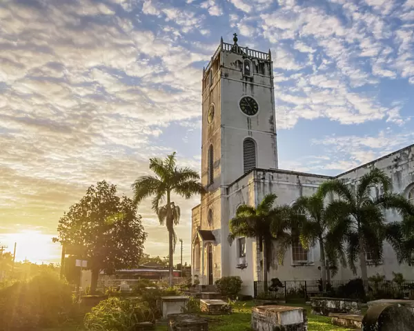 St Peters Anglican Church at sunrise, Falmouth, Trelawny Parish, Jamaica