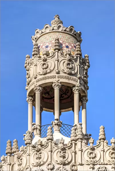Tempietto located at the top of Casa Lleo Morera, Passeig de Gracia, Barcelona, Catalonia