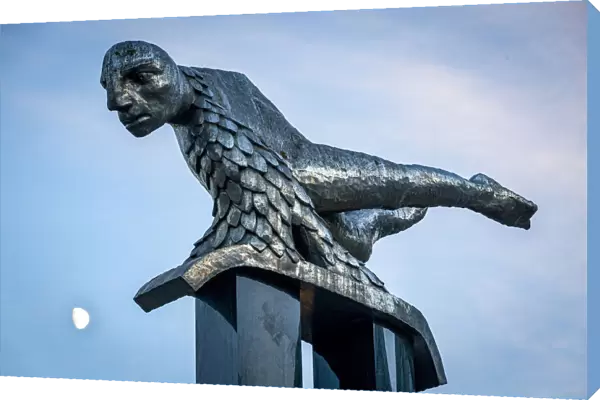 Spain, Galicia, Vigo, The 'Il Sireno'sculpture in the Praza da Porta do Sol