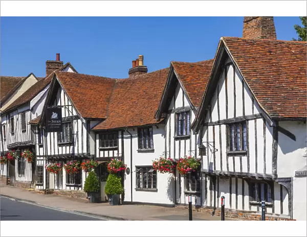 England, Suffolk, Lavenham, The Swan Hotel and Empty Road