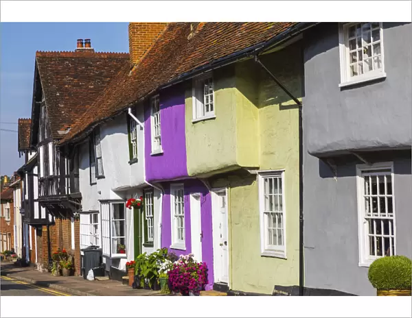 England, Essex, Saffron Walden, Castle Street, Colourful Houses