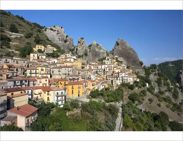Castelmezzano with the Lucanian Dolomites in the background