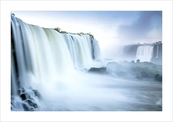 Americas, South America, Brazil  /  Argentina, the Iguassu waterfalls in full flood