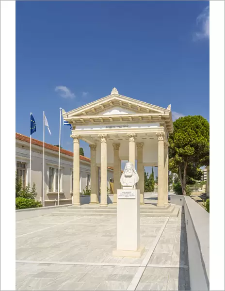 School building and sculptures, Paphos, Cyprus