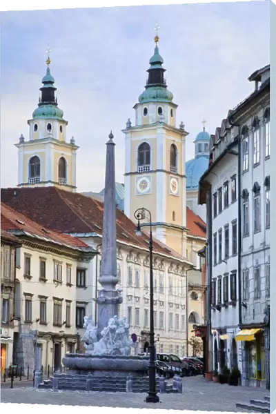 Town Hall Square, Fountain of Three Carniolan Rivers, Ljubljana, Slovenia