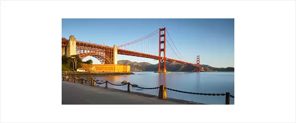 Golden Gate Bridge at sunrise, San Francisco Bay, California, USA