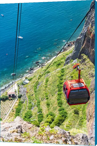 Cable car Teleferico Do Rancho, Camara de Lobos, Madeira island, Portugal