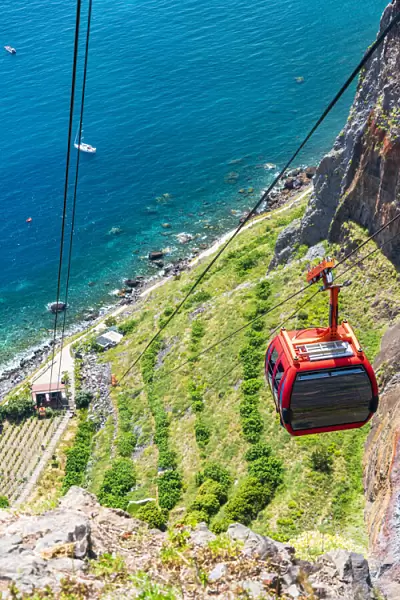 Cable car Teleferico Do Rancho, Camara de Lobos, Madeira island, Portugal