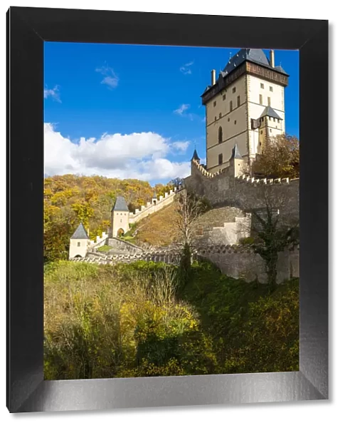 Walls of Karlstejn Castle, Karlstejn, Beroun District, Central Bohemian Region, Czech Republic