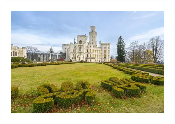 Facade of The State Chateau of Hluboka and its park, Hluboka nad Vltavou, South Bohemian Region, Czech Republic