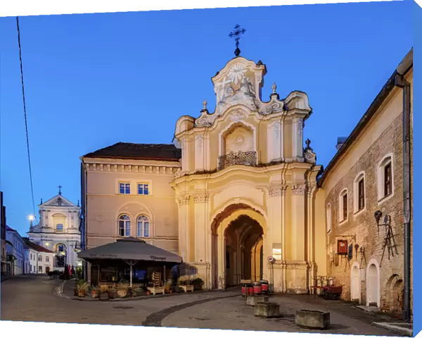 Basilian Gate to Monastery of the Holy Trinity, dawn, Old Town, Vilnius, Lithuania