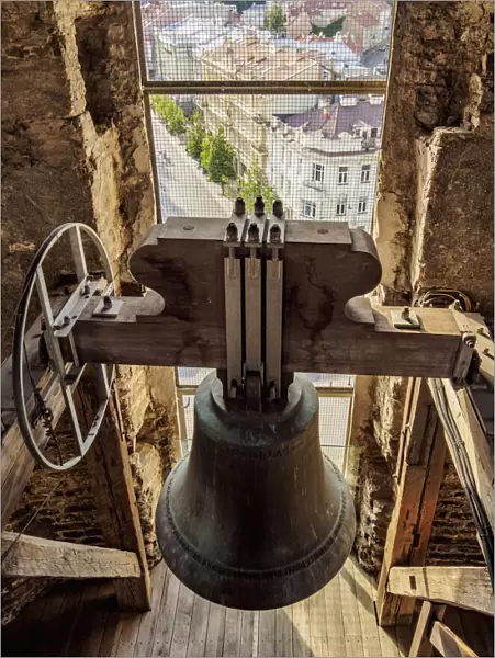 Bell at the Belfry of the Cathedral Basilica of St Stanislaus and St Ladislaus, Old Town, Vilnius, Lithuania