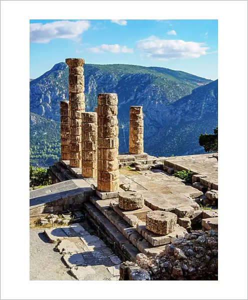 The Temple of Apollo, elevated view, Delphi, Phocis, Greece