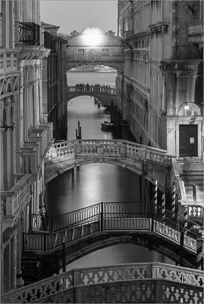 Canal and the Bridge of Sighs, Venice, Veneto, Italy