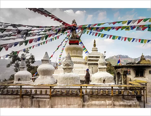 Pilgrim at Namo Buddha Stupa, Kathmandu Valley, Nepal