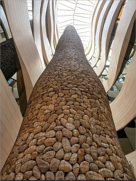 Unusual Rock Tower with Modern Architecture Interior, Bilbao, Basque Country, Spain