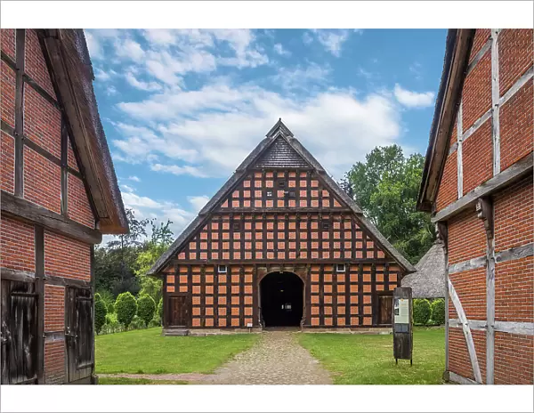Cloppenburg Museum Village: Main house of the Wehlburg farm complex from Wehdel (Osnabrueck district, built in 1750), Emsland, Lower Saxony, Germany