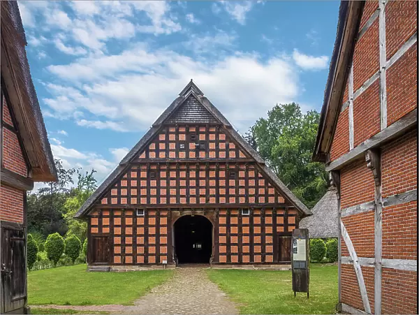Cloppenburg Museum Village: Main house of the Wehlburg farm complex from Wehdel (Osnabrueck district, built in 1750), Emsland, Lower Saxony, Germany