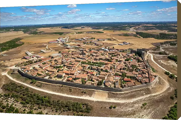 Aerial view of Uruena, Castile and Leon, Spain