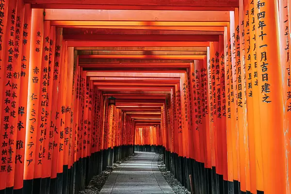 Kyoto Japan. Fushimi Inari Taisha Shrine at sunrise