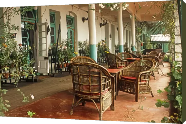 India, West Bengal, Darjeeling. The terrace of the Darjeeling Club, formerly Planters Club