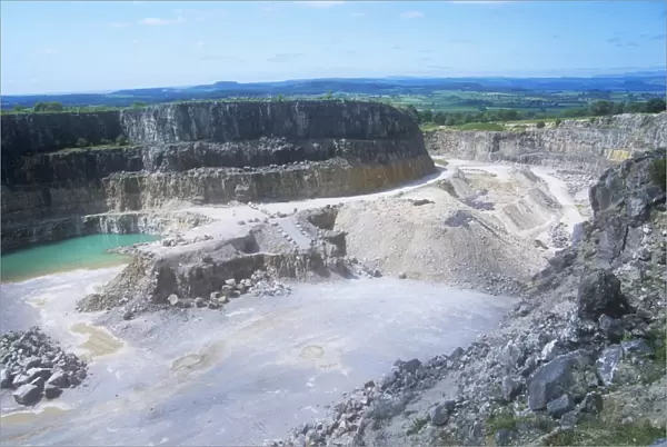 A limestone quarry at Burton in Kendal in Cumbria, UK