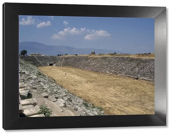 20064893. TURKEY Anatolia Aphrodisias View over the ancient Greek Stadium ruins dating