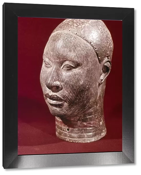 Nigeria, Ife bronze head of a man with scarification, 12th to 15th century AD in Ife museum