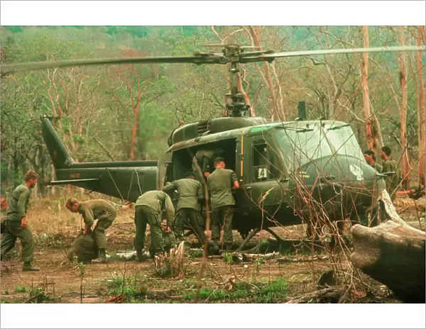 20008964. VIETNAM Chu Phong Mountain First Air Cavalry reconaissance with Huey helicopter