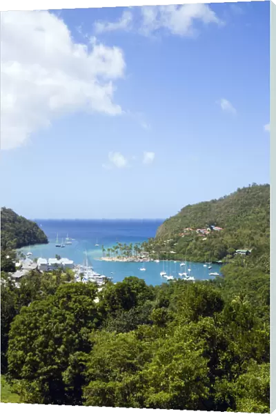 20090519. West Indies St Lucia Castries Marigot Bay The harbour with yachts at anchor the