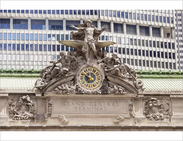 Clock and Hercules, Mercury and Minerva sculptures, Grand Central Terminal Railway