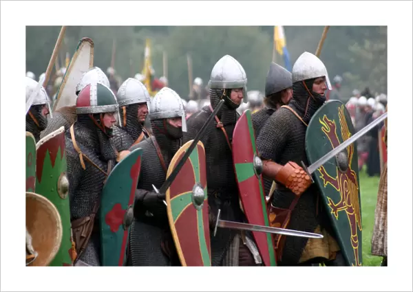 Saxon swords men at the reenactment of the 1066 Battle of Hastings