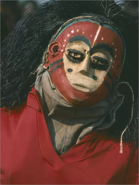 20070701. GABON Gunga Masked dancer at Gunga festival