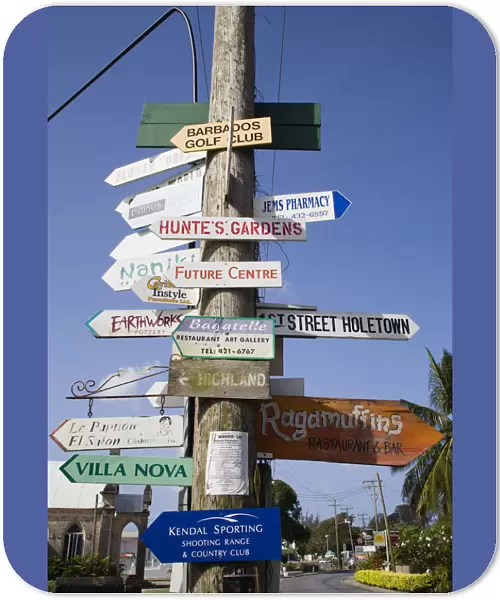 20067240. WEST INDIES Barbados St James Signpost in Holetown
