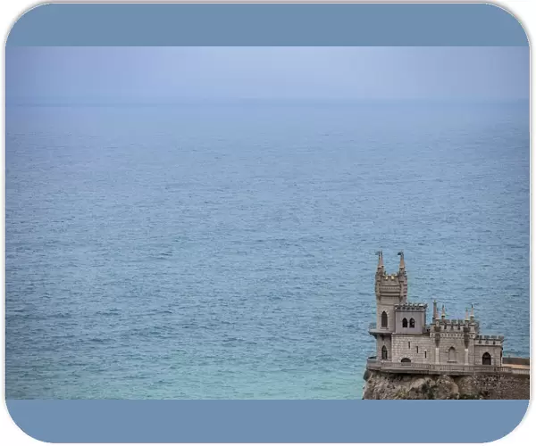 General view shows Swallows Nest castle overlooking Black Sea outside Crimean town