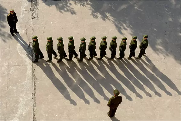 Recruits of Peoples Liberation of Army undergo training in Hefei