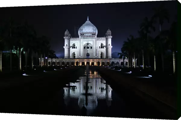 The Illuminated Safdarjung Tomb is pictured in New Delhi