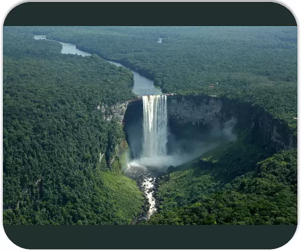 An aerial view of Kaieteur Falls in southern Guyana