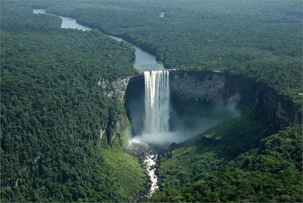 An aerial view of Kaieteur Falls in southern Guyana